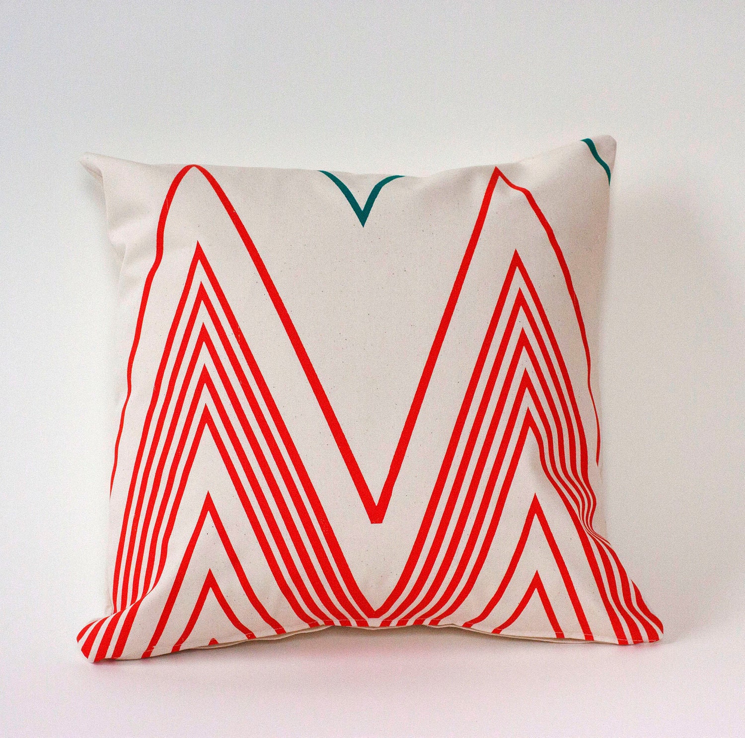 Double Chevron Hand-Printed Pillow Cover