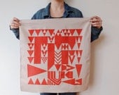 Vienna triangles hand printed cotton scarf