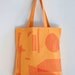 Floating Shapes Hand-Printed Tote in Pink and Orange