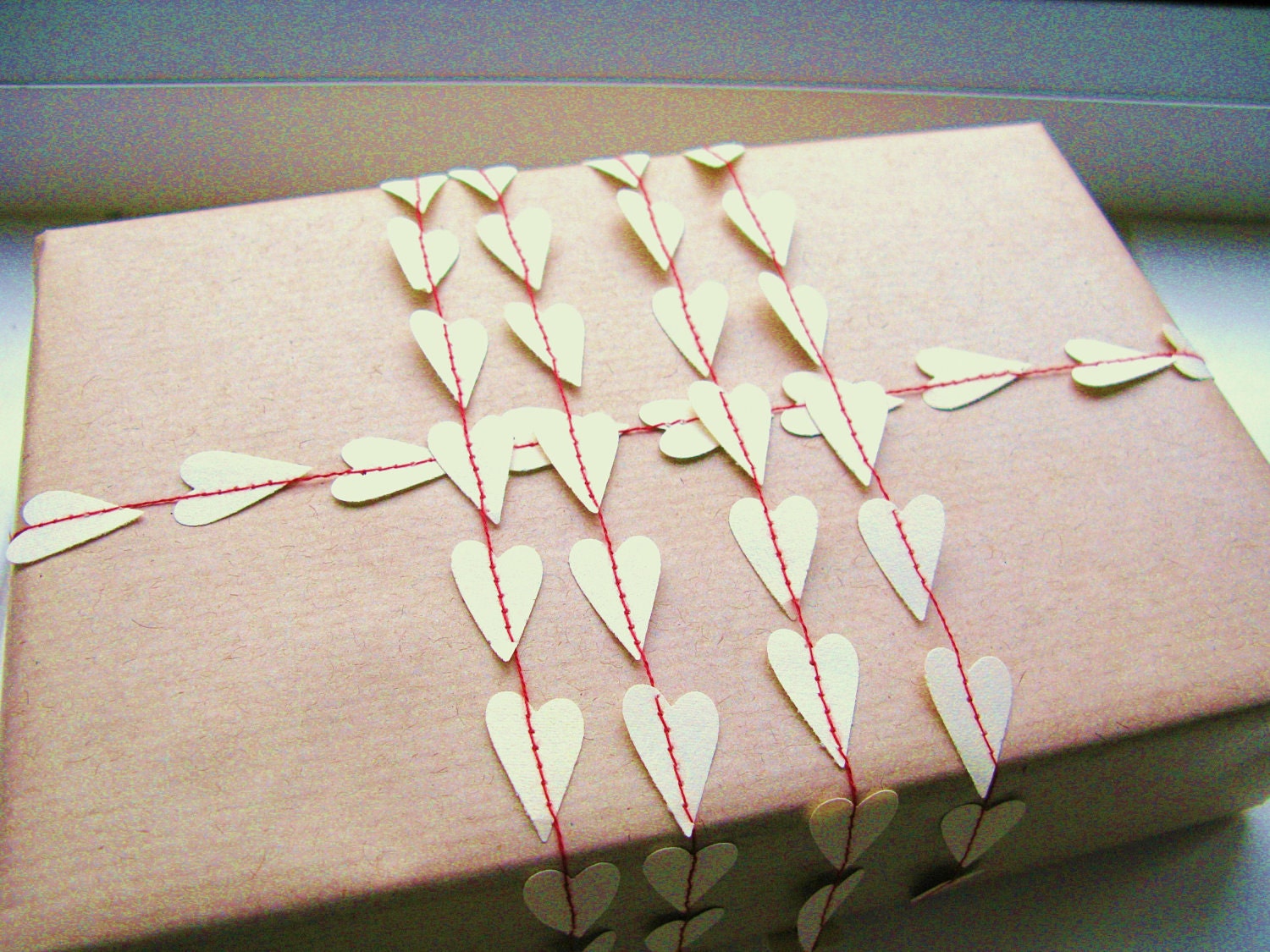 Paper Ribbon - Mini Heart Paper Garland - 10ft Long