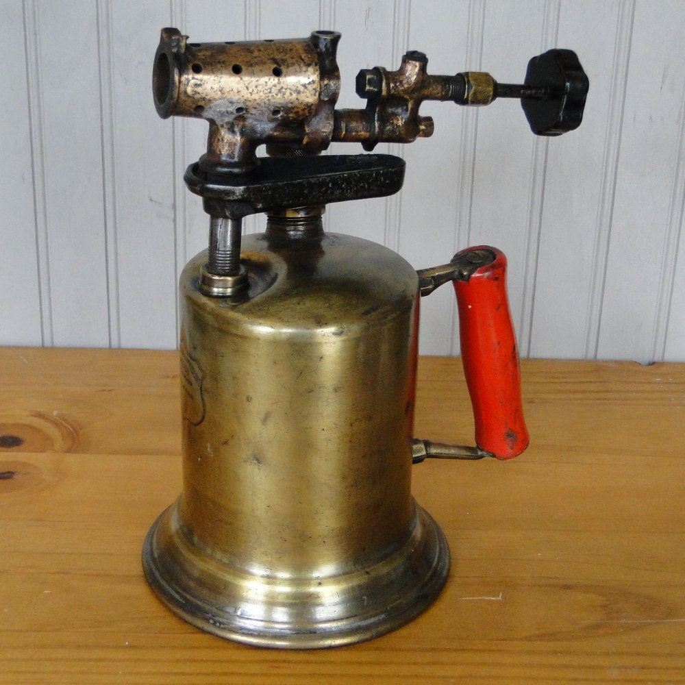 Vintage Industrial Blowtorch Clayton & Lambert Steampunk Brass Tool Decorative Collectible Home Decor Fire Pot Former Gasoline Burning Torch