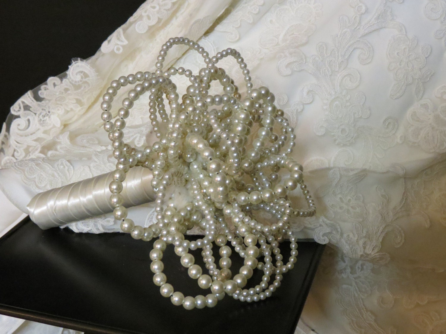 Pearl Wedding Bouquet- Romantic & Vintage Style Bouquet