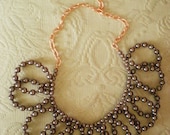 Spiral Pearl Rose Gold Bib Necklace