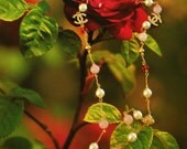 Multi-stone Gold Charm Pearl Necklace