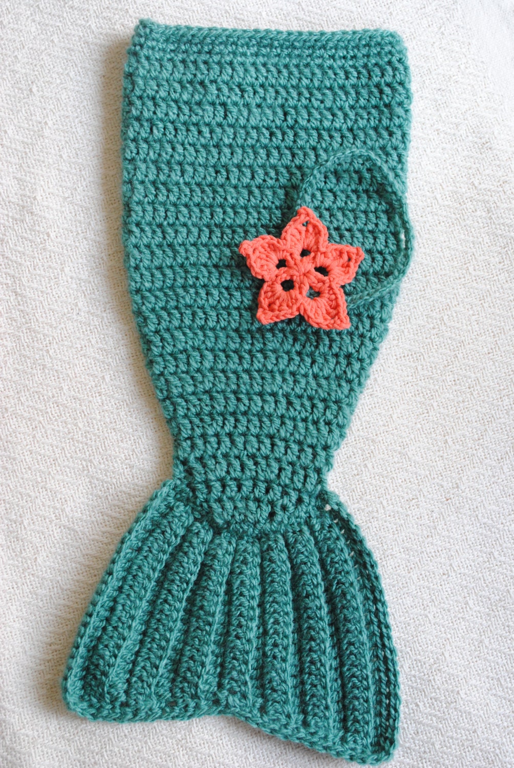 Crochet Mermaid Tail & Headband Photography Prop - Newborn