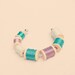 Mini Wooden Spool Cuff Bracelet Metallic Mint Green