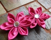 Fabric Flower Hair Clips