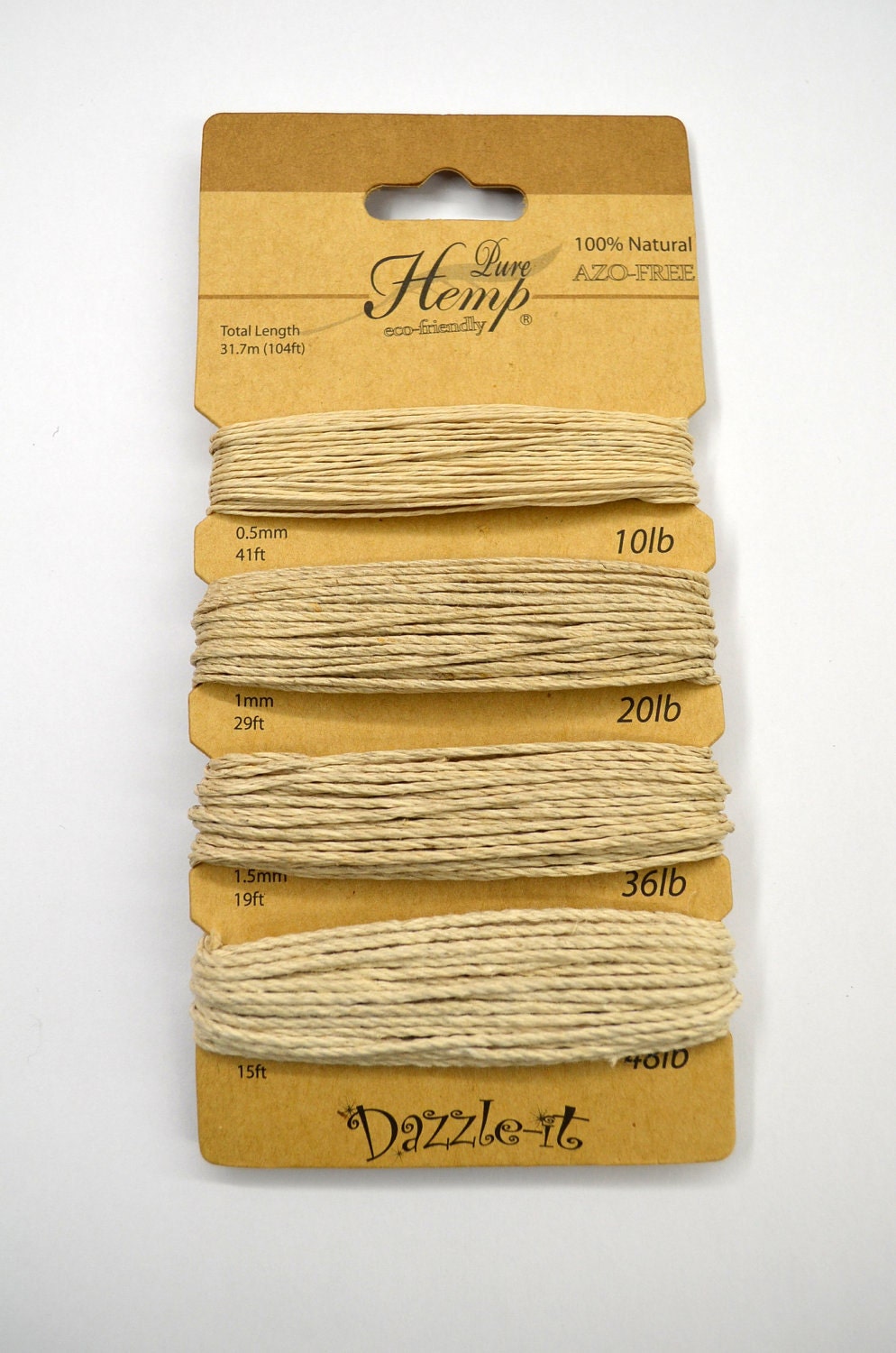 Hemp Cord, Natural Assorted, 10lb, 20lb, 36lb, 48lb, Bead Cord, Hemp Thread, Colored Hemp Twine