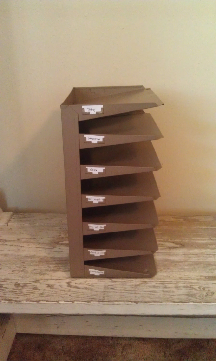 Vintage Office File Industrial Organizer Hanging File