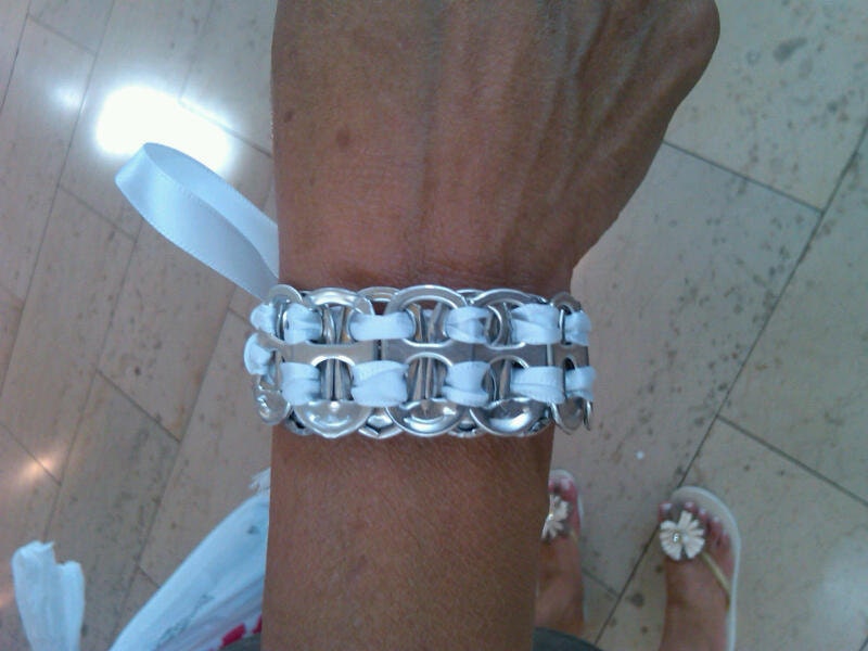Ribbon Pull Tab Bracelet-WHITE