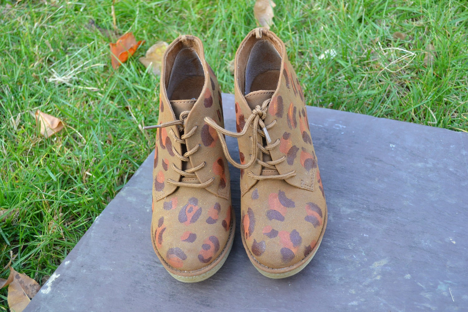 animal print wedge oxfords
