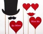 Valentines Day Photo Booth Props - 6 Piece