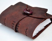 Handmade Leather Journal 4 1/2" x 4 1/2" - 90 lb watercolor paper - Sketchbook - creatinggoodworks