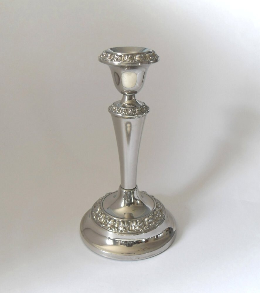 Vintage Silver Plate Candlestick Candle Holder by joysofolduk