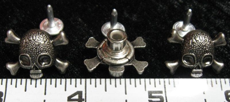 Lot of 12 Skull & CrossBones Rivets. For Leather, Clothing, Gothic, STEAMPUNK or ALTERED Art.