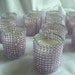 Votives - Set of 12-  Light Pink Mesh Bling Glass Votive Candles