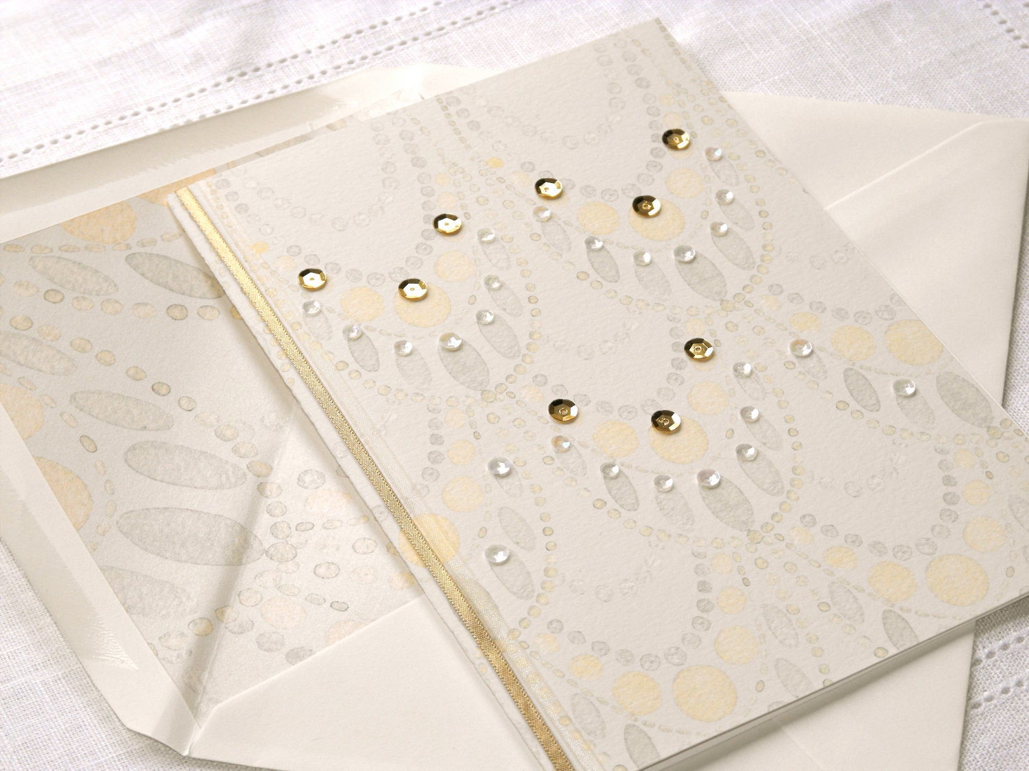 Deco Chic Sparkle Wedding Invitation, with lined envelope and RSVP card - SAMPLE PACK