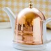 Vintage Porcelain Tea Pot With Copper Cozy Cover Made in Korea