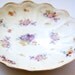 Vintage Decorative Platter With Gold Edge, Embossed Design and Floral Cluster Shabby Chic