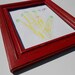 Fridge Magnet Hand Painted Wood Frame Red