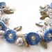 Blue Flower Bracelet, flower Bracelet, Winter Bracelet , Daily Bracelet, Polymer Clay Bracelet