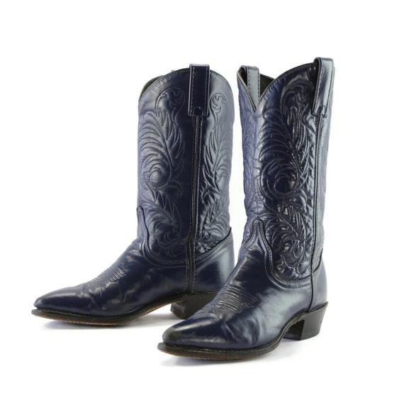 ladies navy blue cowboy boots