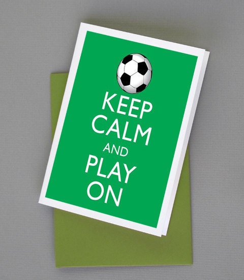 Keep Calm and Play On Print Soccer Football Card 8x10 Print DIY Poster Printable jpg pdf Digital File Clip Art Instant Download DP81