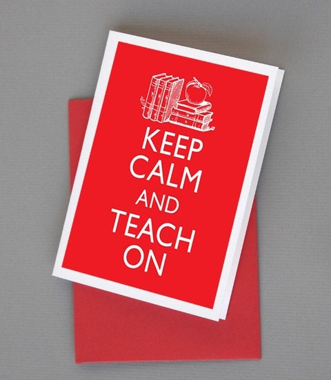Keep Calm and Teach On Print Card Tag Teachers Gift 8x10 Print DIY Poster Printable jpg pdf Digital File Clip Art Instant Download DP126