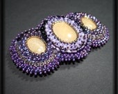 Bead embroidered barrette - my sweet violet