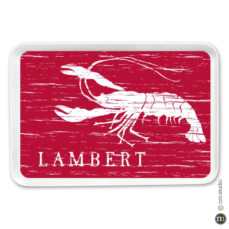 Personalized Melamine Tray - CRAWFISH weathered
