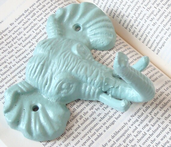 elephant wall hook - childrens coat hook - cast iron hook - nursery decor - jewelry holder - bathroom fixture