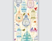 Rubber iPhone 4 Case - Vintage Bird Cages  -  iPhone Case, iPhone 4s Case, Cases for iPhone 4, Hard iPhone 4 Case, (i1011)