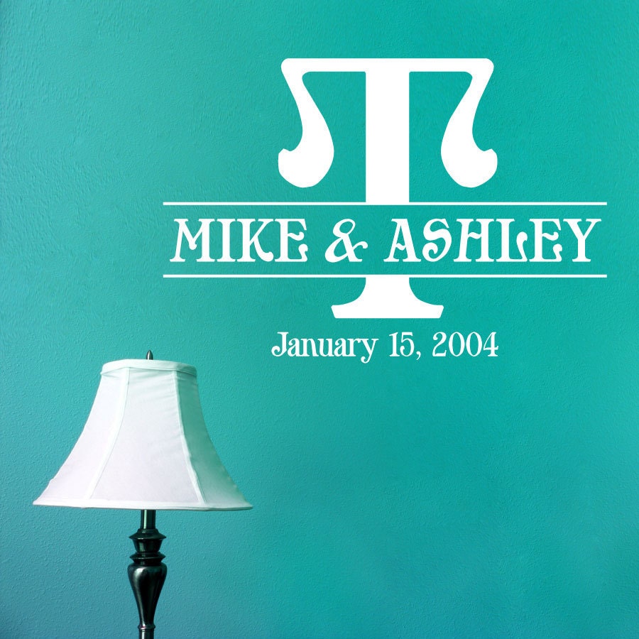 Custom Anniversary Monogram - 36" - Vinyl Wall Art Decal Sticker