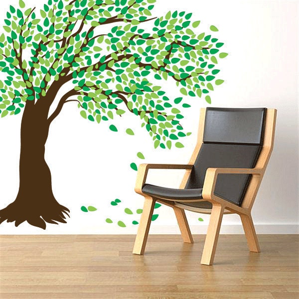 Giant Windy Tree Wall Decal - Great for nursery's and kids room - 84" x 84"