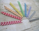 Striped Straws. 50 Count paper straws with printable tags. You pick the colors.