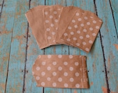 20 polka dot and plain kraft bags