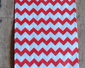 20 red and white Chevron paper bags