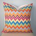 Chevron Colorful Zig Zag Stripe Decorative Pillow Cover 18 x 18
