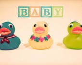 8x12 photograph - "Baby Ducks" - fine art print - vintage photography - rubber ducks - children's blocks