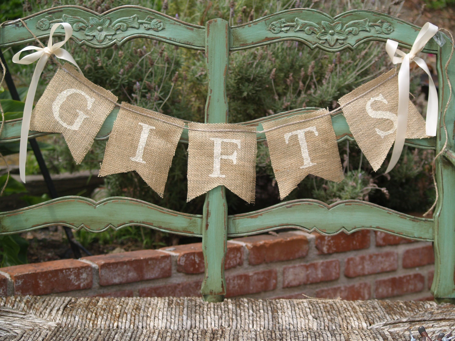 GIFTS burlap banner - Wedding Banner - Gifts Sign