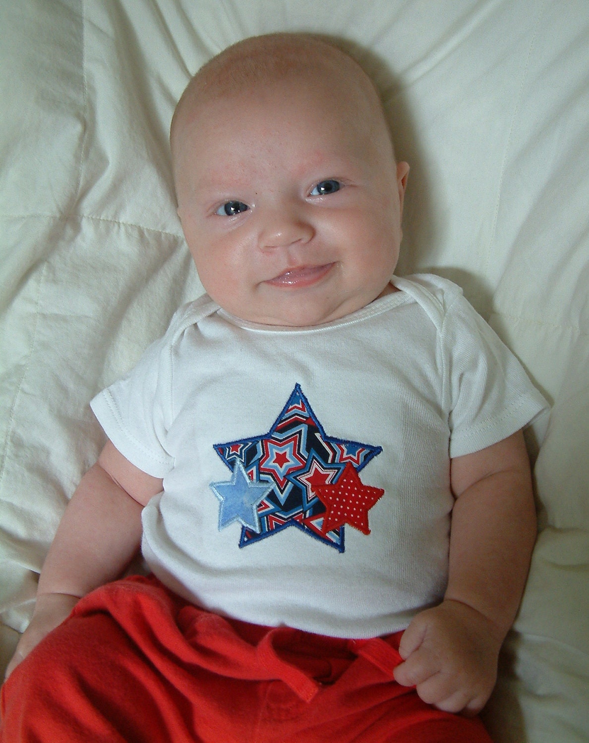 Patriotic Onesie - Baby Girl or Boy - Short Sleeve - Sizes NB, 3, 6, 9, 12, 18 and 24 months