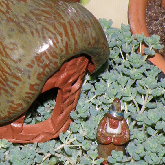 Gnome Home 5 - Tiny Pottery Sculptures for Miniature Gardens, Fairy Garden, Terrarium, or Dollhouse