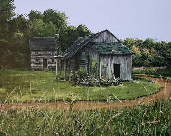Rustic log cabin, fine art prints, Red Clay State Park, Cherokee Indians
