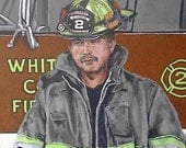 Custom Portraits, Fireman portraits, Made to Order Fireman Portraits, custom paintings