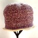 Hat  -  Crochet  Cloche  -  Purple  Cream  -  Flower Appliqué  -  Pima Cotton
