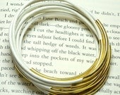 White Leather Bangles with Gold Accents - Set of 10 - somethingCHICjewelry