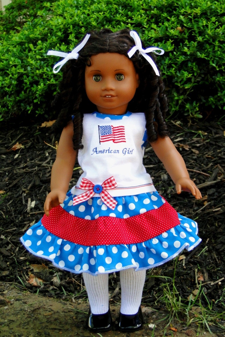 American Girl Patriotic Top and Skirt