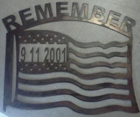 Remember 9-11 Sign Metal Wall Art Tribute