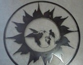 24" Diameter Hummingbird Metal Wall Art