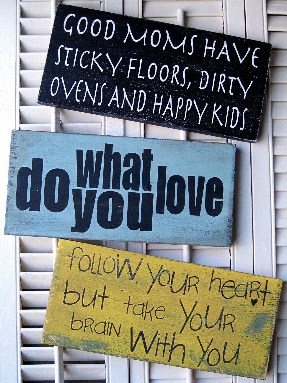 Good Moms Have Sticky Floors, Dirty Ovens and Happy Kids Word Art  Sign